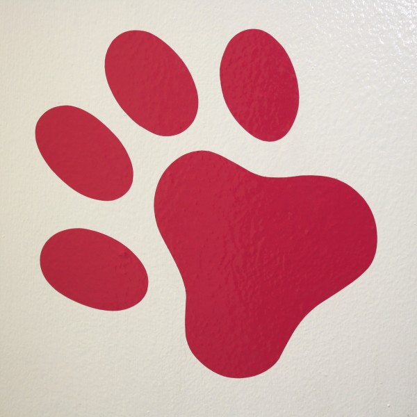 Red Pawprint Wall Decal - Free High Resolution Photo