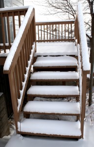 Snow Covered Deck Steps - Free High Resolution Photo