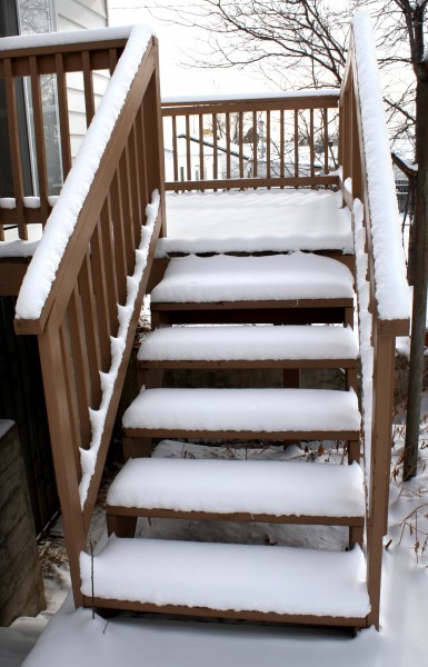 Snow Covered Deck Steps - Free High Resolution Photo