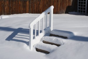 Snow Covered Steps and Rail - Free High Resolution Photo