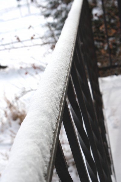 Snow on Railing - Free High Resolution Photo