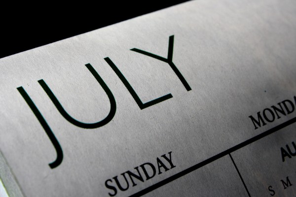 July Calendar - Free High Resolution Photo