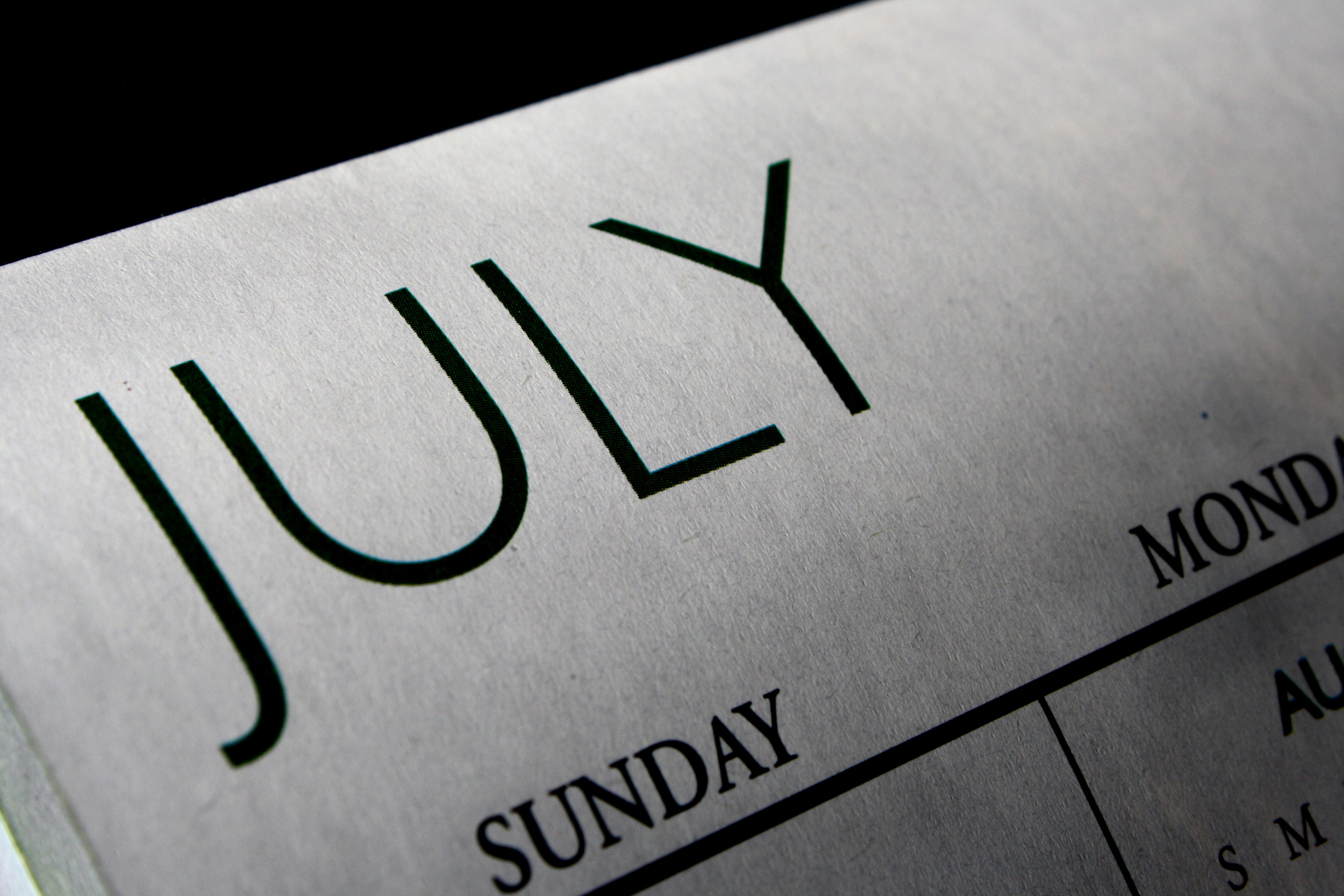 July Calendar Picture | Free Photograph | Photos Public Domain