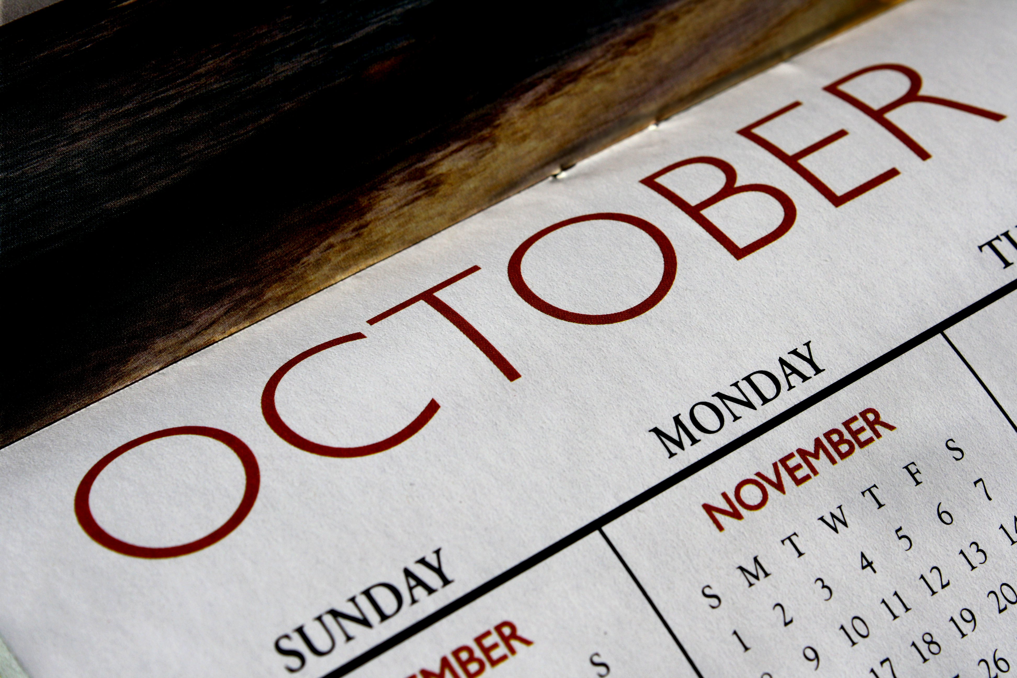 October Calendar Picture | Free Photograph | Photos Public ...