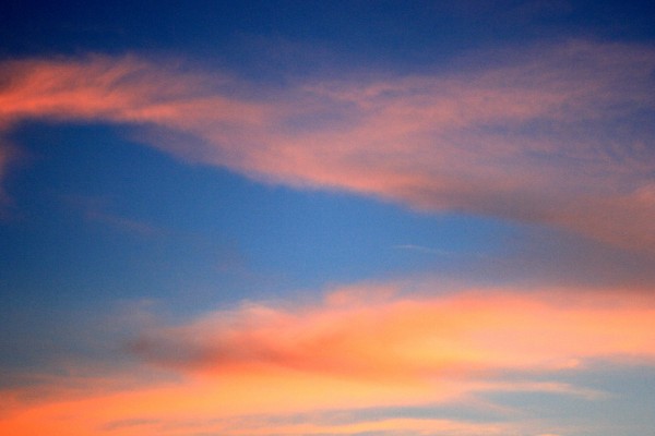 Orange Clouds in Deep Blue Sky - Free High Resolution Photo