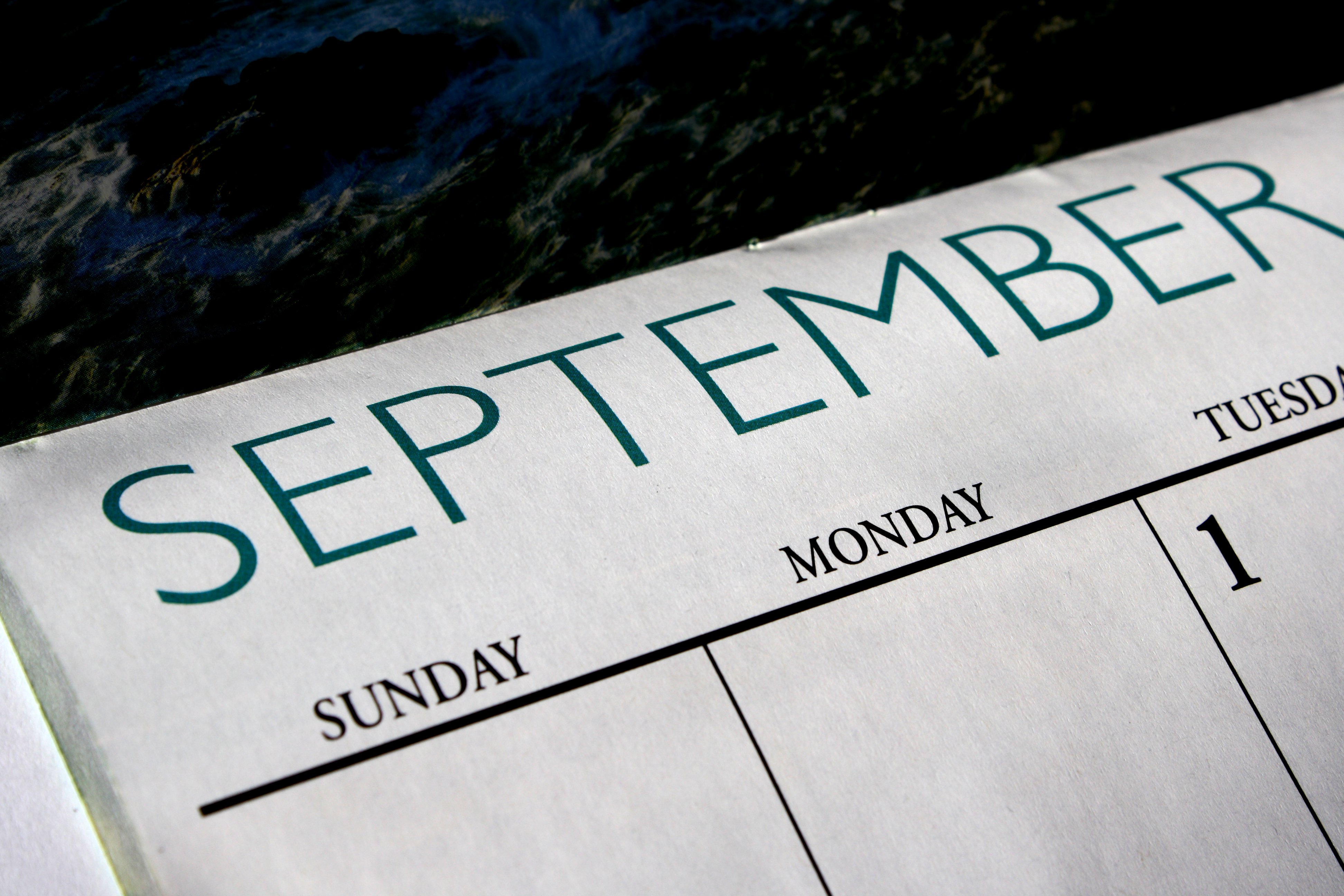 September Calendar Picture Free Photograph Photos Public Domain