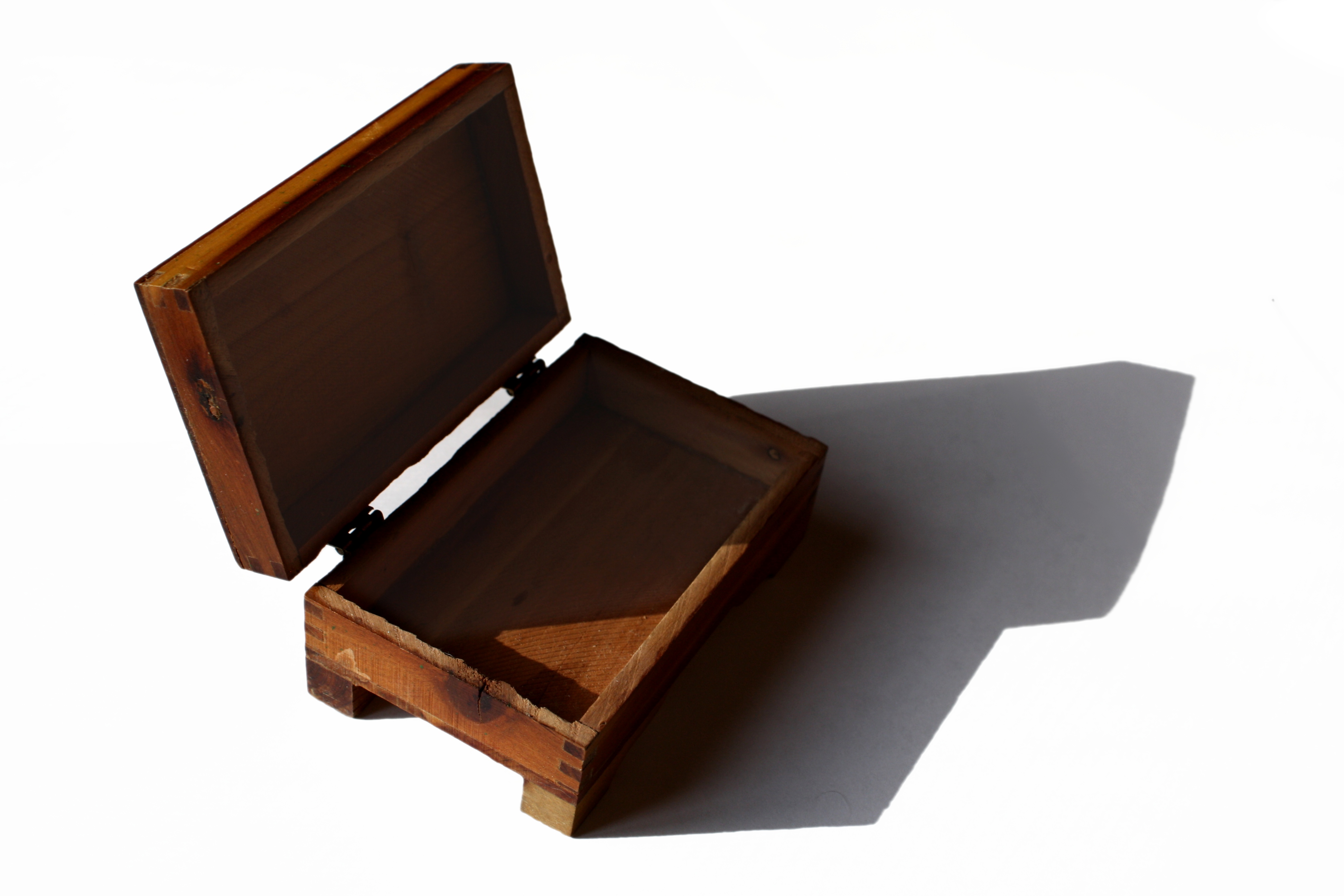 Small Wooden Box with Hinged Lid Picture Free Photograph 
