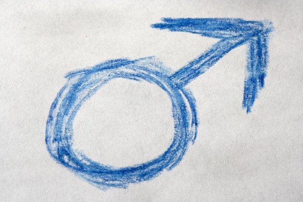 Blue Crayon Drawn Male Gender Sign or Symbol - Free High Resolution Photo