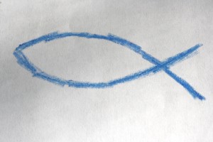 Christian Fish or Ichthys Crayon Drawing - Free High Resolution Photo