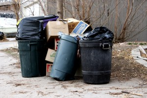 Garbage Cans Overflowing with Trash - Free High Resolution Photo