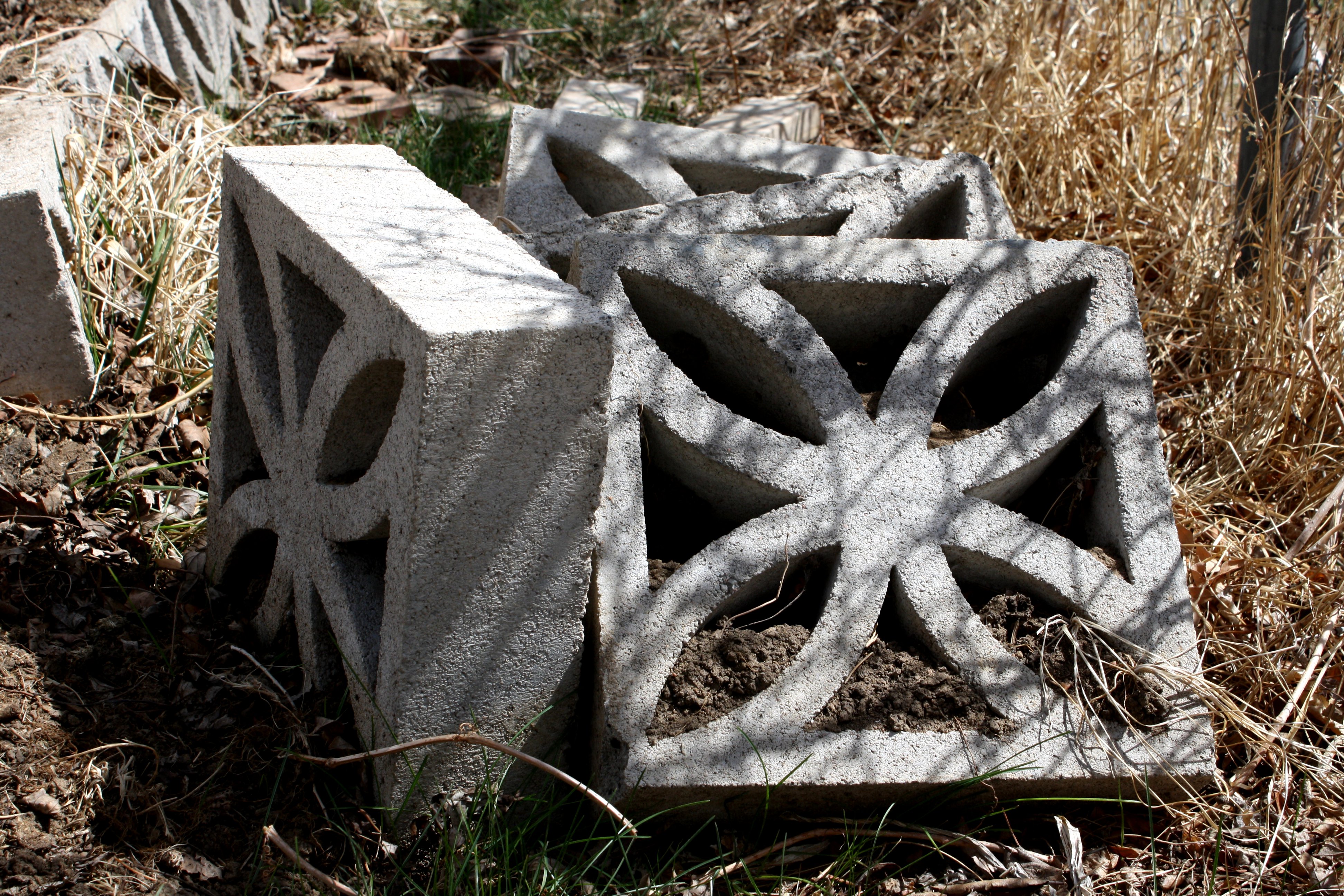 Decorative Cinder Blocks Piled in the Garden Picture | Free Photograph