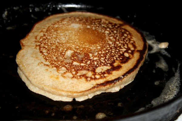 Pancake Cooking in Cast Iron Frying Pan - Free High Resolution Photo