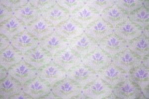 White Fabric with Purple and Green Floral Pattern Texture - Free High Resolution Photo