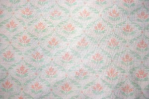 White Fabric with Orange and Green Floral Pattern Texture - Free High Resolution Photo