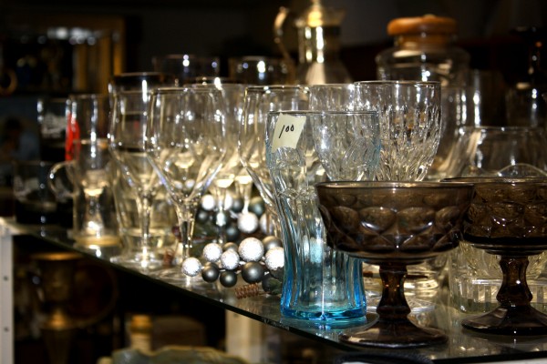 Glassware on Display at Thrift Shop - Free High Resolution Photo