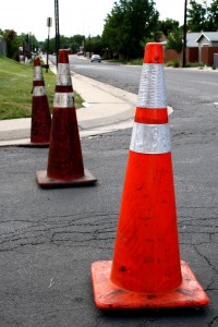 Orange Traffic Cones Blocking Intersection - Free High Resolution Photo