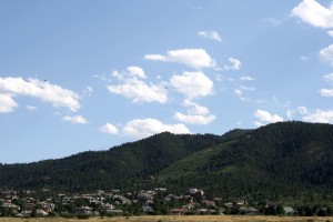 Pine Covered Foothills with Houses in Foreground - Free High Resolution Photo