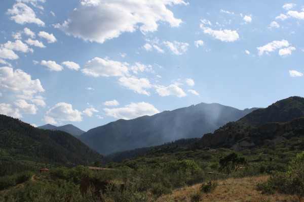 Smoke Rising from Mountain Pass - Free High Resolution Photo