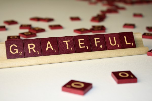 Grateful - Free High Resolution Photo of the word Grateful spelled in Scrabble tiles