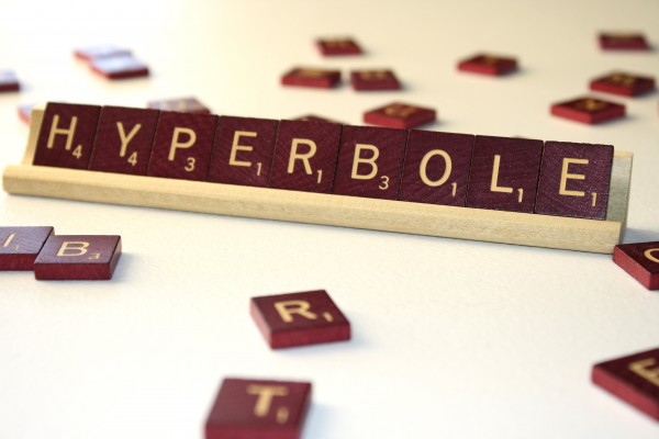 Hyperbole - Free High Resolution Photo of the word Hyperbole spelled in Scrabble tiles
