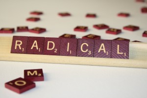Radical - Free High Resolution Photo of the word Radical spelled in Scrabble tiles