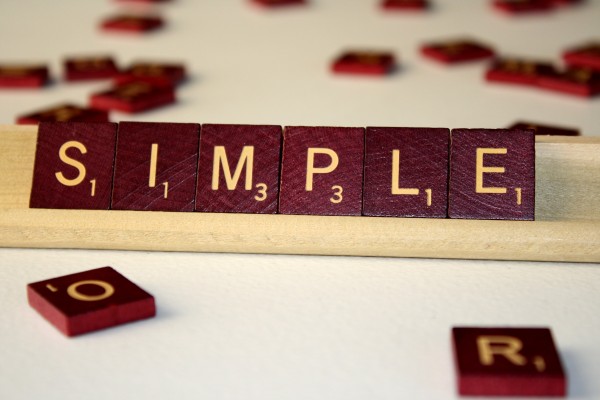 Simple -  Free High Resolution Photo of the word Simple spelled in Scrabble tiles