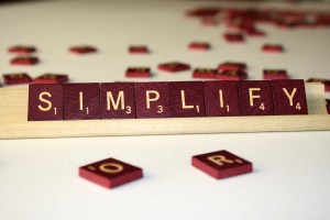 Simplify - Free High Resolution Photo of the word Simplify spelled in Scrabble tiles