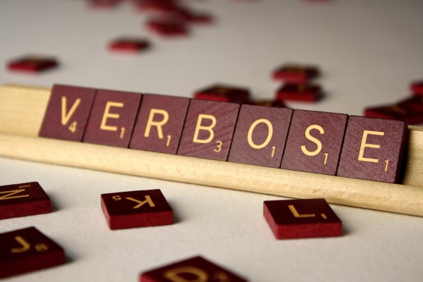 Verbose - Free High Resolution Photo of the word Verbose spelled in Scrabble tiles