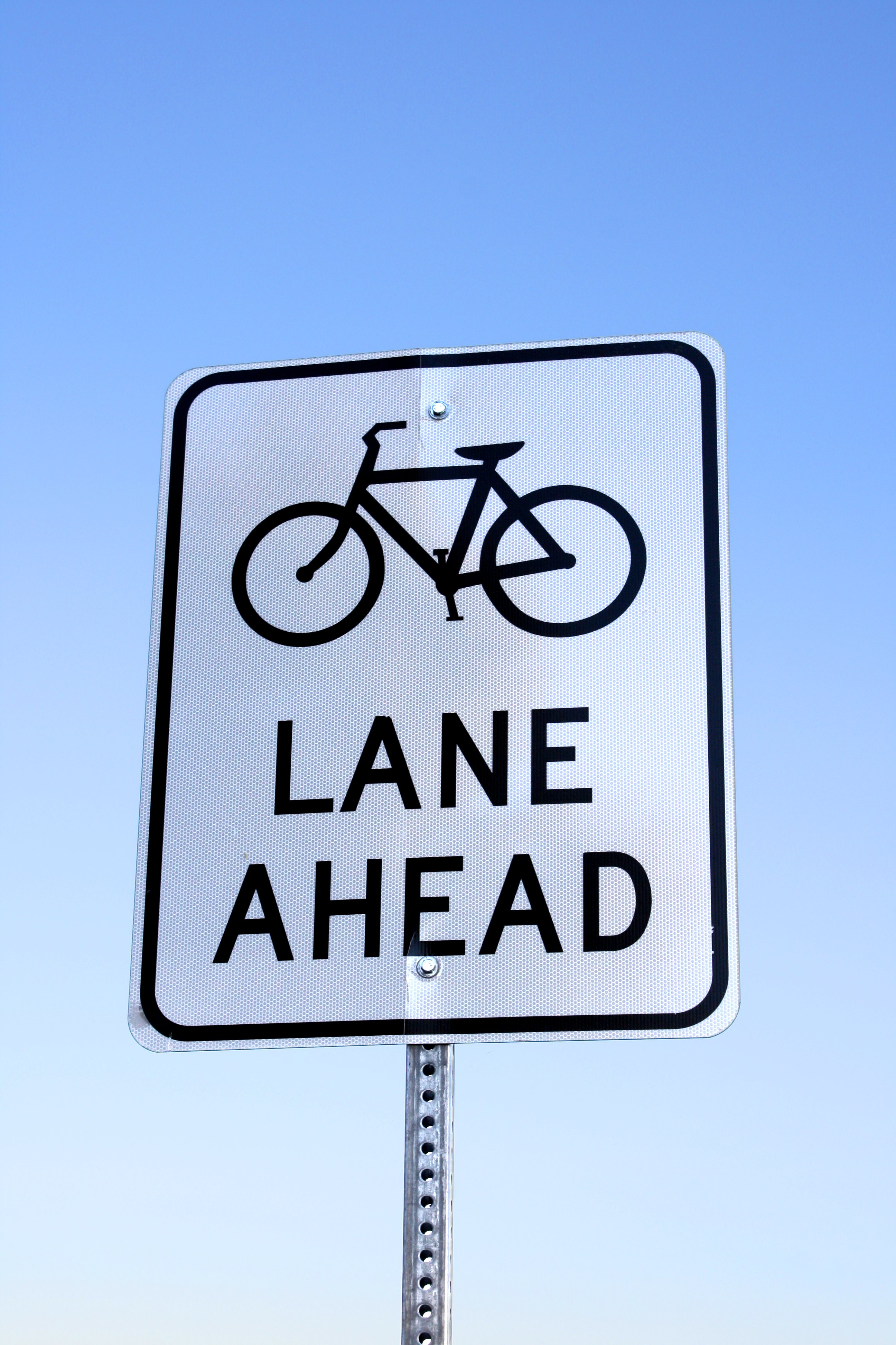Bike Lane Ahead Sign Bike Lane Ahead Sign - Free High Resolution Photo