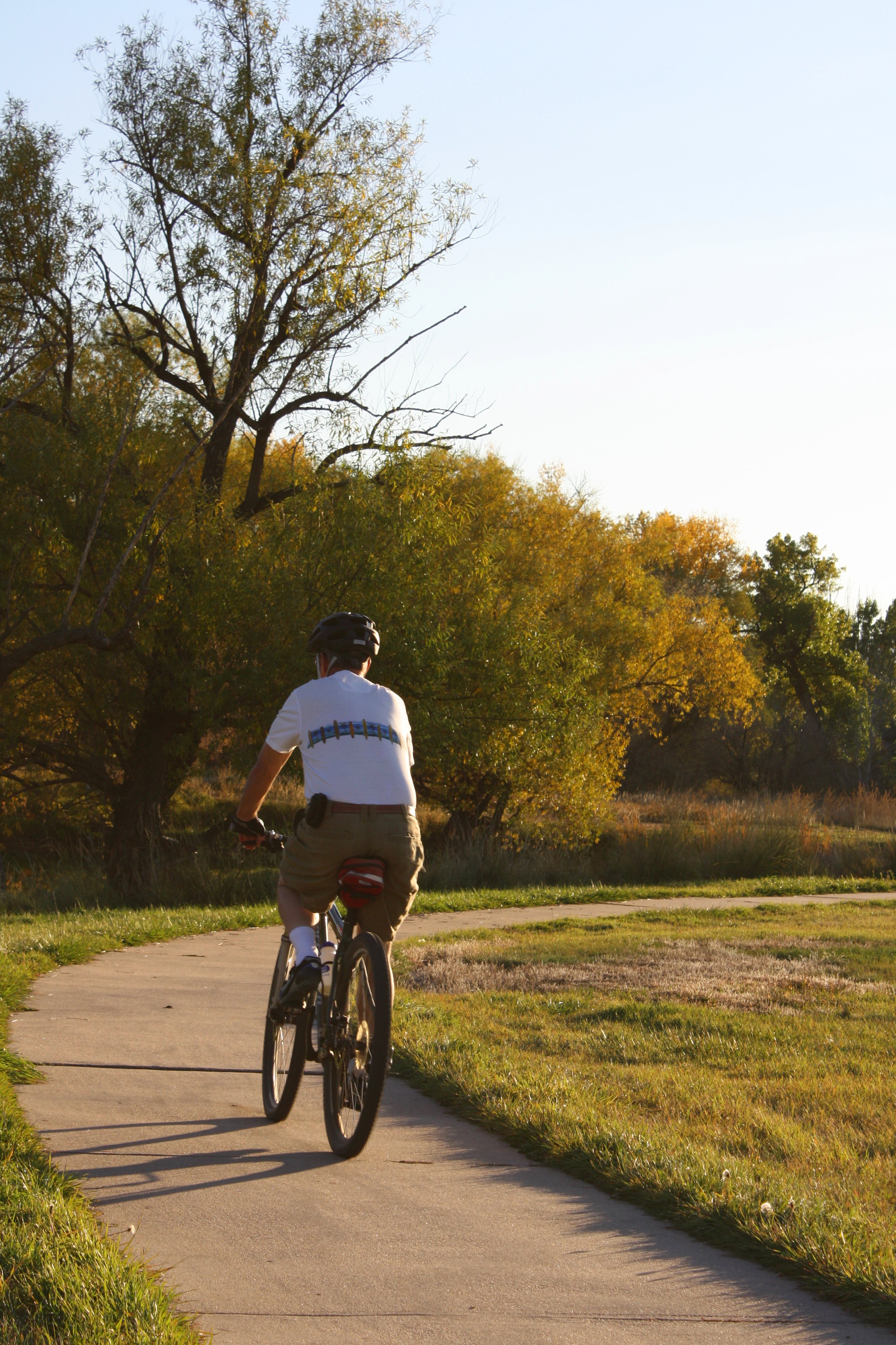 Man Riding Bike on Path Picture - Man RiDing Bike On Path