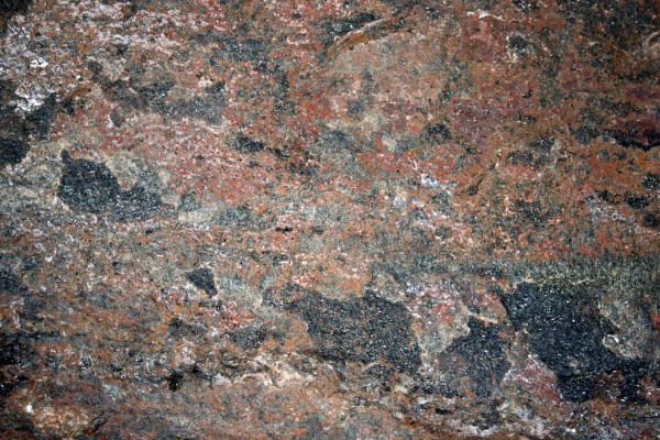 Mica Schist Rock Texture with Red Feldspar, Black Biotite and White Quartz - Free High Resolution Photo