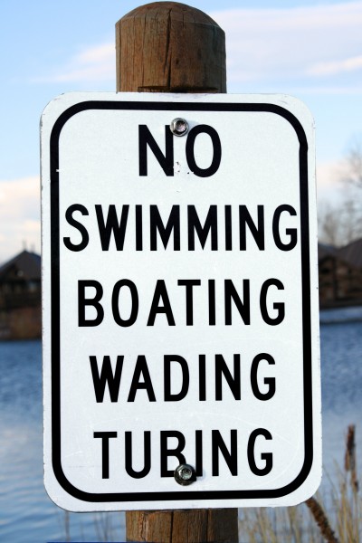No Swimming Boating Wading or Tubing Sign - Free High Resolution Photo