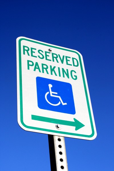 Reserved Wheelchair Parking Sign with Arrow - Free High Resolution Photo