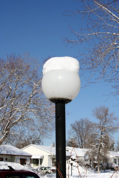 Snow on Outdoor Street Lamp - Free High Resolution Photo