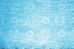 Blue Fabric Texture with Flowers and Circles - Free High Resolution Photo