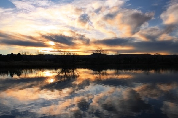 Sunset Reflected in Water of Lake - Free High Resolution Photo
