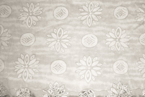 Gray Fabric Texture with Flowers and Circles - Free High Resolution Photo