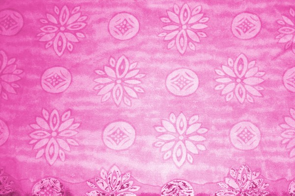 Pink Fabric Texture with Flowers and Circles - Free High Resolution Photo