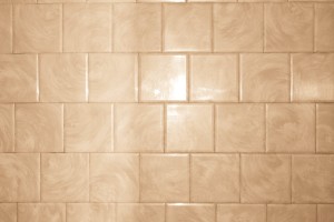 Tan Bathroom Tile with Swirl Pattern Texture - Free High Resolution Photo