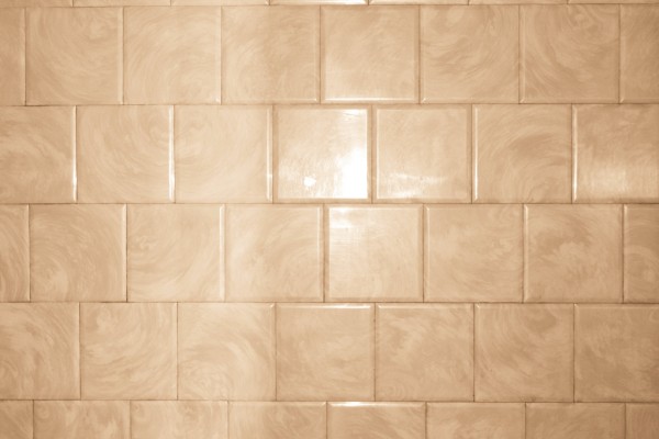 Tan Bathroom Tile with Swirl Pattern Texture - Free High Resolution Photo