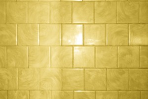 Yellow Bathroom Tile with Swirl Pattern Texture - Free High Resolution Photo
