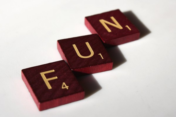 Fun - Free high resolution photo of the word fun spelled in scrabble letter tiles.