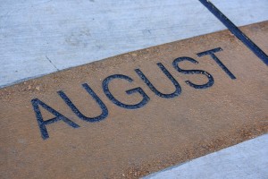 August - Free high resolution photo of the word August - part of a sidewalk sun calendar
