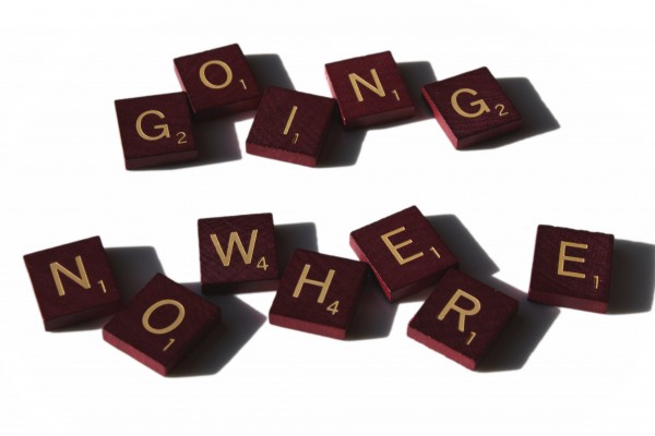 Going Nowhere spelled in Scrabble letter tiles - Free high resolution photo