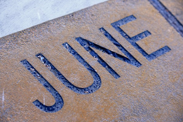 June - Free high resolution photo of the word June - part of a sidewalk solar calendar