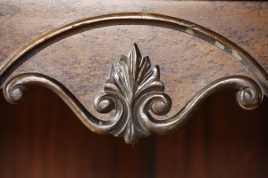 Leaf Scroll Carved Wooden Decoration on Antique Radio Cabinet - Free High Resolution Photo