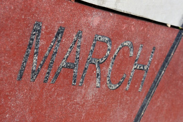 March - Free high resolution photo of the word March - part of a sidewalk solar calendar