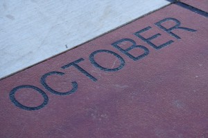 October - Free high resolution photo of the word October - part of a sidewalk solar calendar