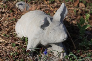 Pig Garden Figurine made of Cement - Free High Resolution Photo