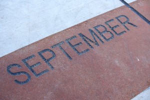 September - Free high resolution photo of the word September - part of a sidewalk solar calendar